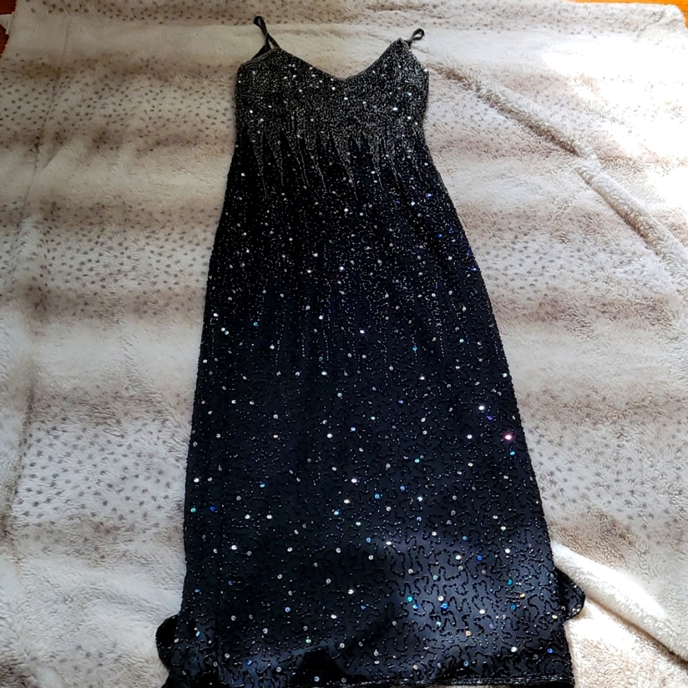 Long sparkly black gown